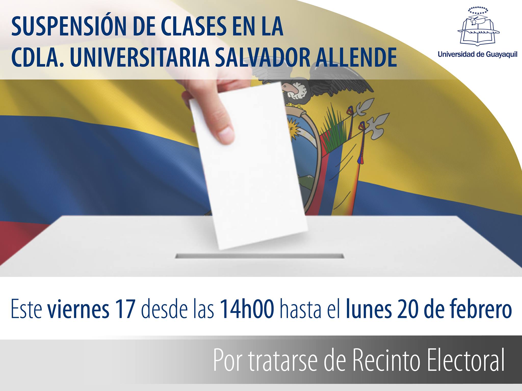 Suspensión de actividades académicas por Jornada Electoral